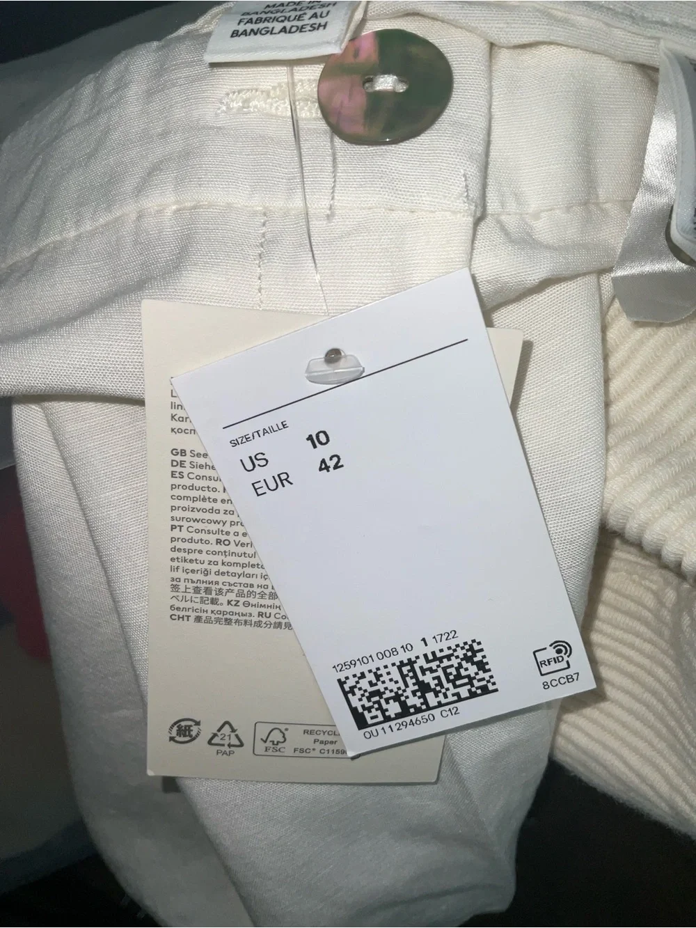 H&M linen blend Wide-Leg Trousers